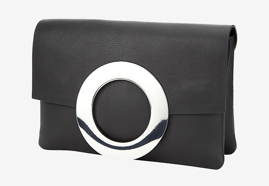 Fia Circle Leather Clutch Bag