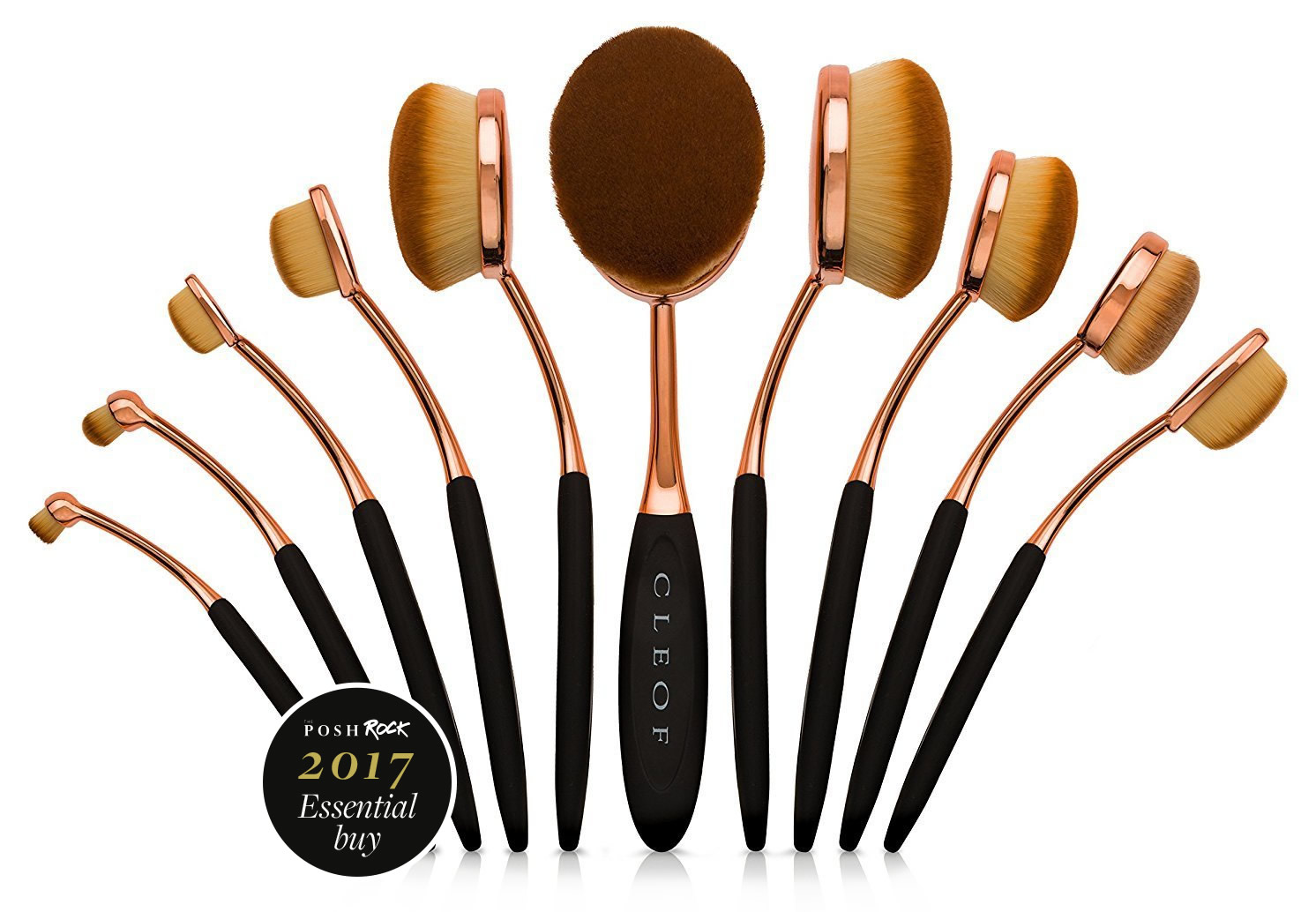 Cleof Professional Oval Makeup Brush Set