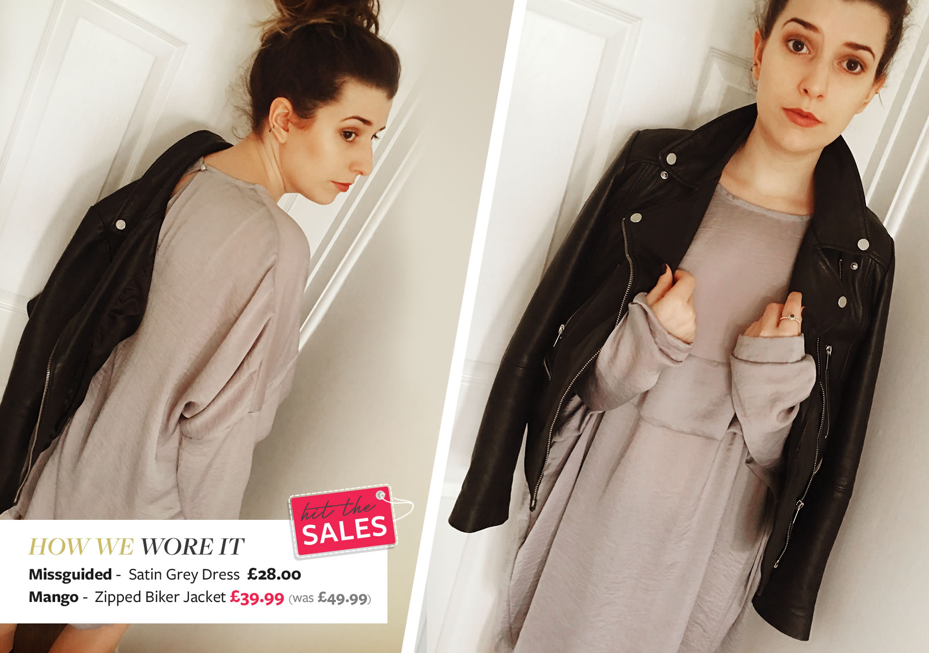 Emilie wears Missguided- Satin Grey Dress