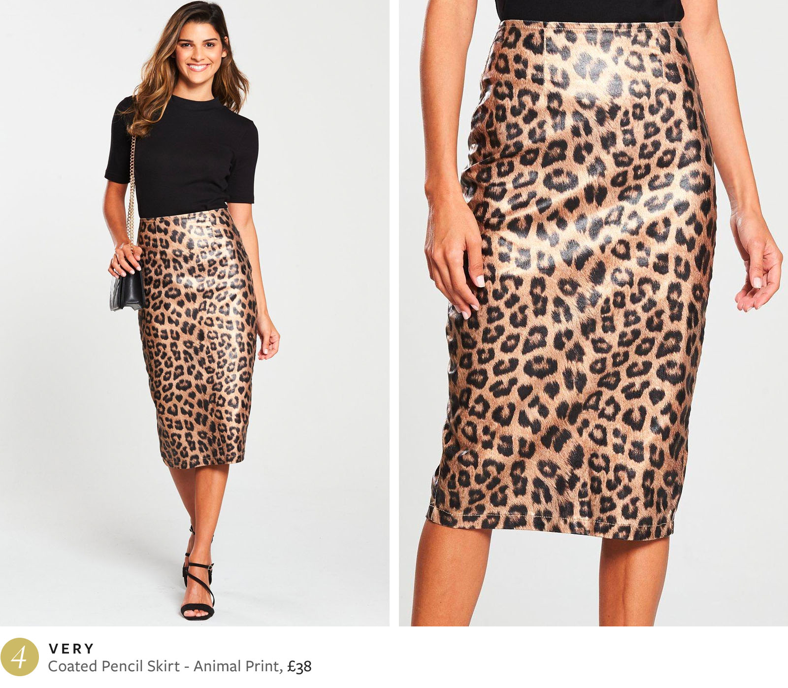 Very coated pencil skirt animal print